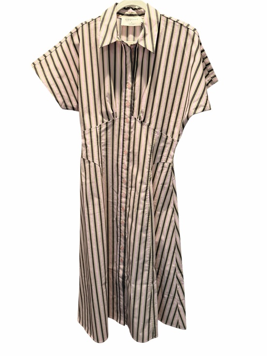 Exquise Dresses & Skirts - Anthropologie Exquise Midi Shirt Dress - Pink/Green/Brown Stripe, MEDIUM